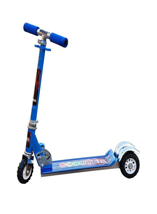 Plutofit Foldable 3 Wheel Kids Scooter Tricycle Heavy Duty Skate Scooter, Blue - Image 1
